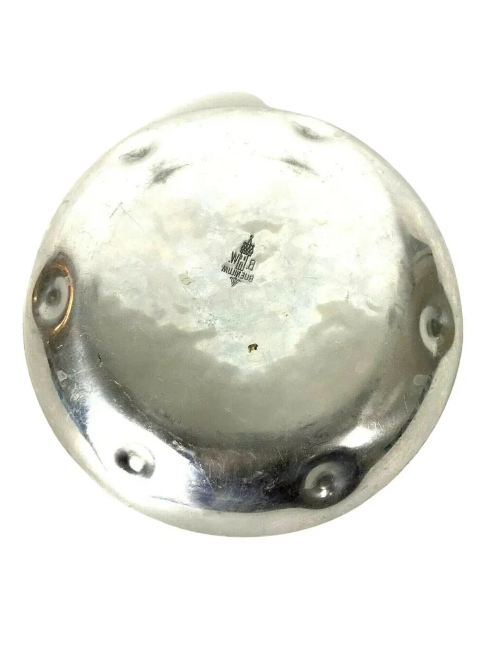 Buenilum Hammered Aluminum Round Candy Nut Dish Floral Design